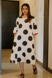 Bohemian Polka Dot Premium Cotton Dress
