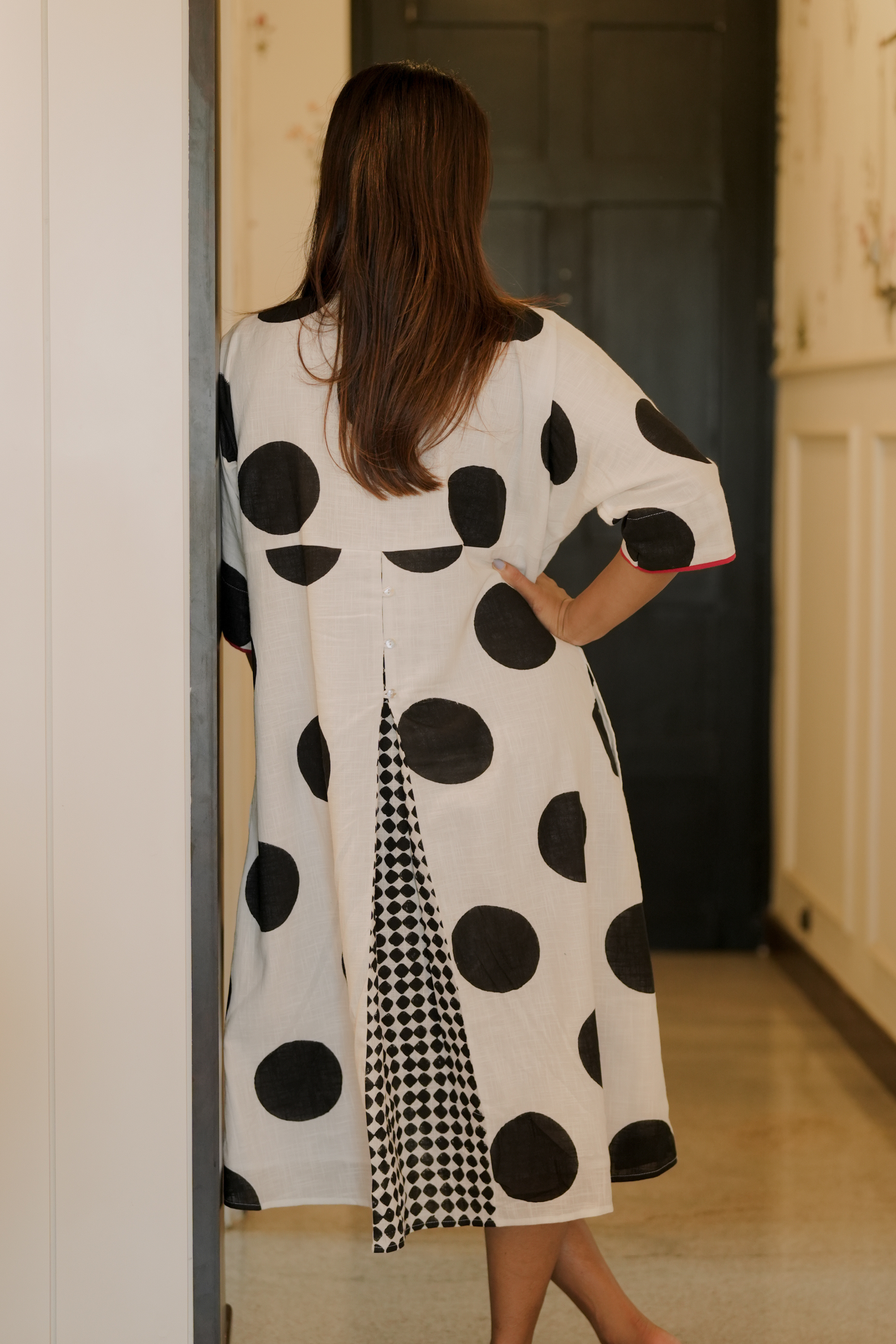 Bohemian Polka Dot Premium Cotton Dress