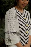 Unexpected Patchwork Hand-Block Print Kurta with Black Palazzo