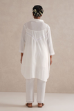 Premium Crinkled Cotton Cord-Set with Slip- Safed