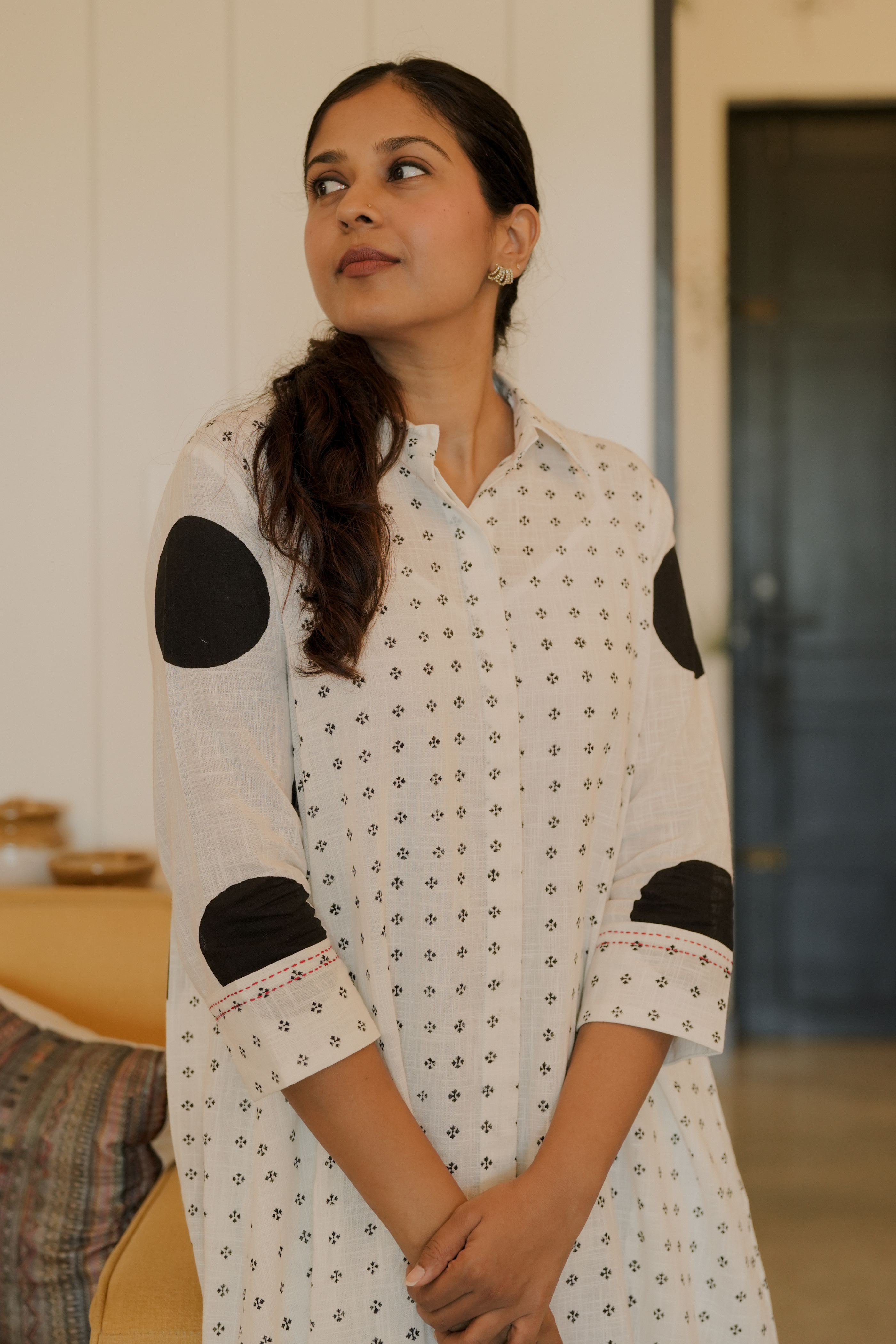 Bohemian Patchwork Premium Cotton Shirt Dress