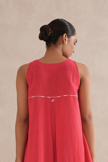 Cherry Red Sleeveless Co-Ord Set