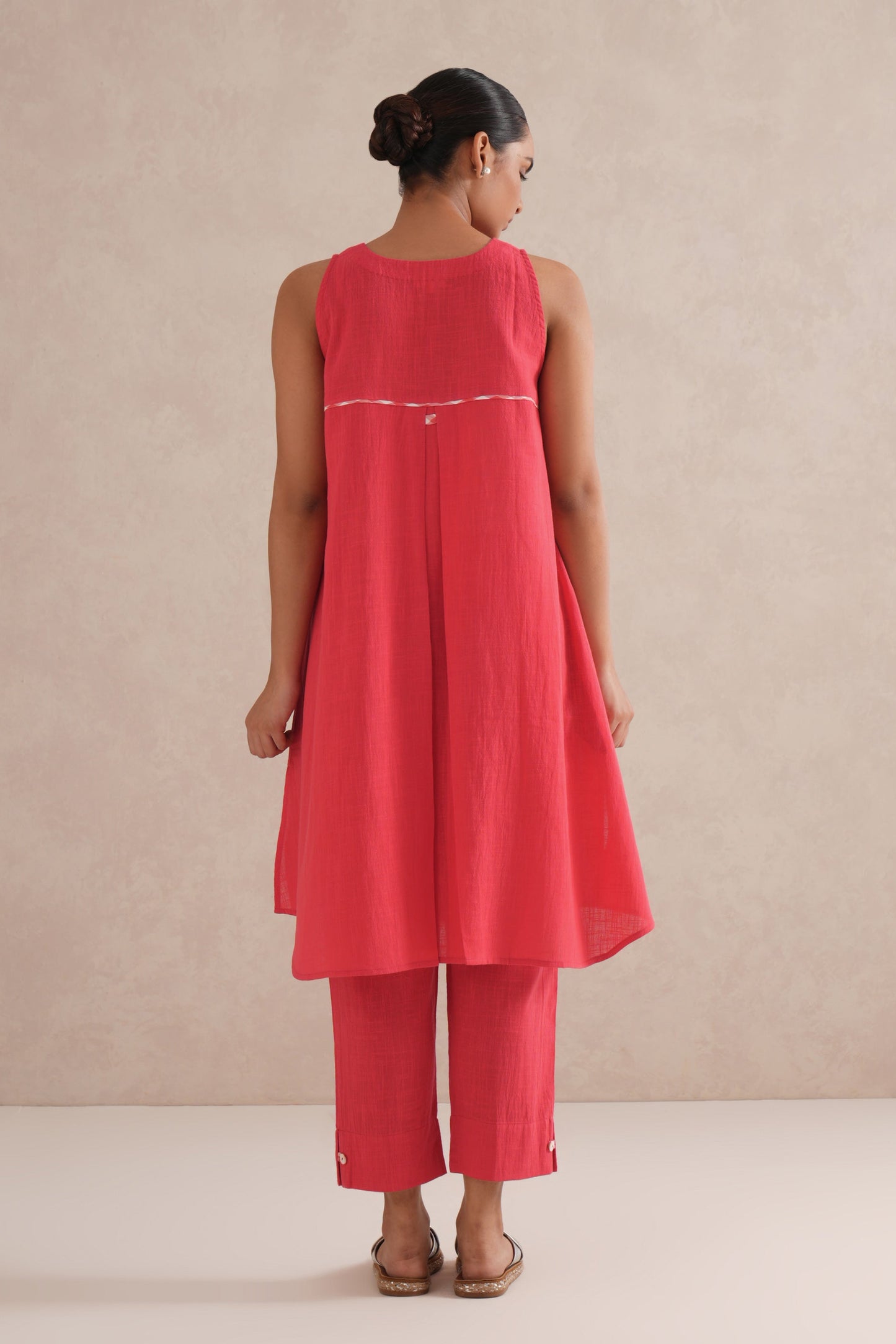 Cherry Red Sleeveless Co-Ord Set