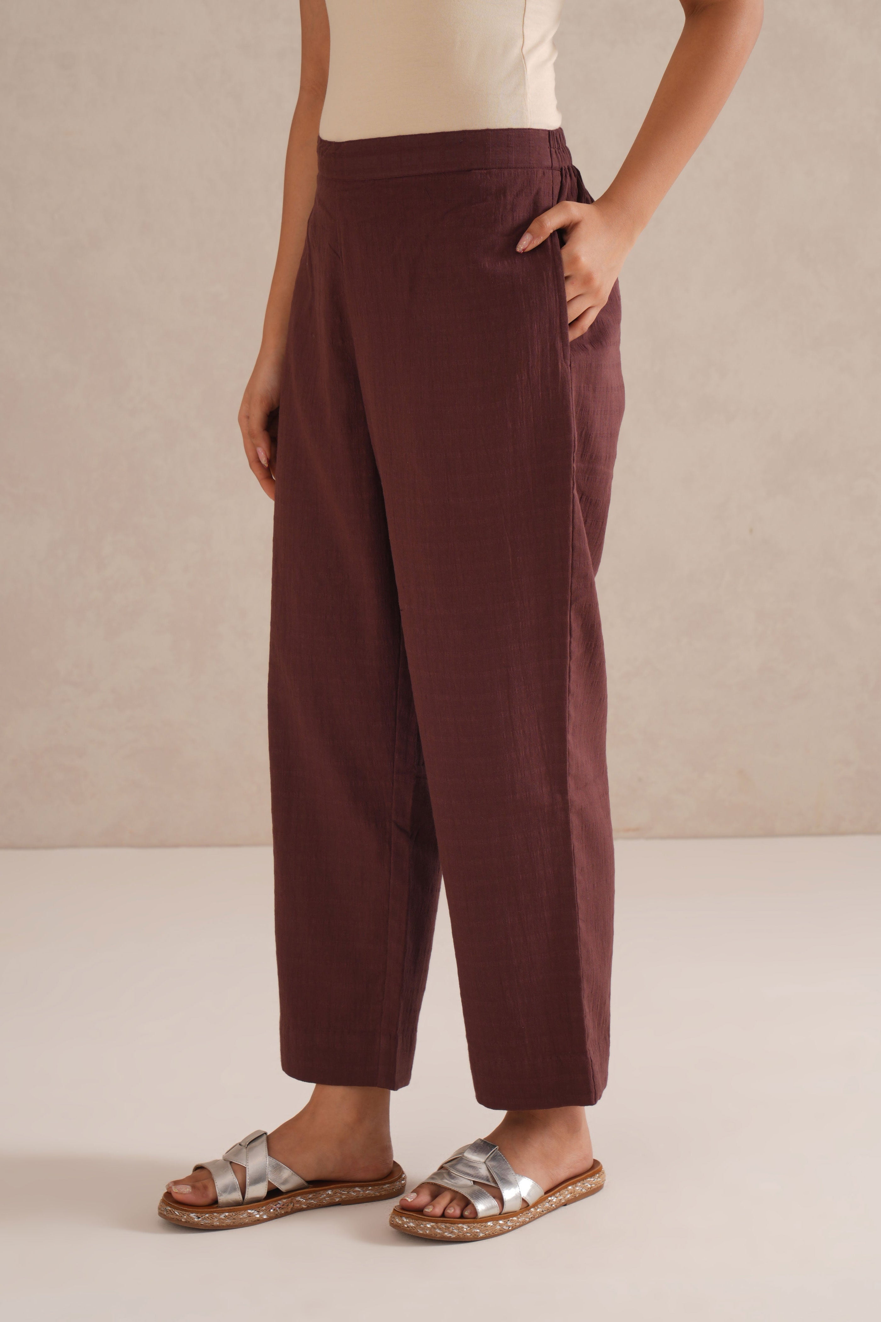 Brown-Stone Checkered Co-Ord Set