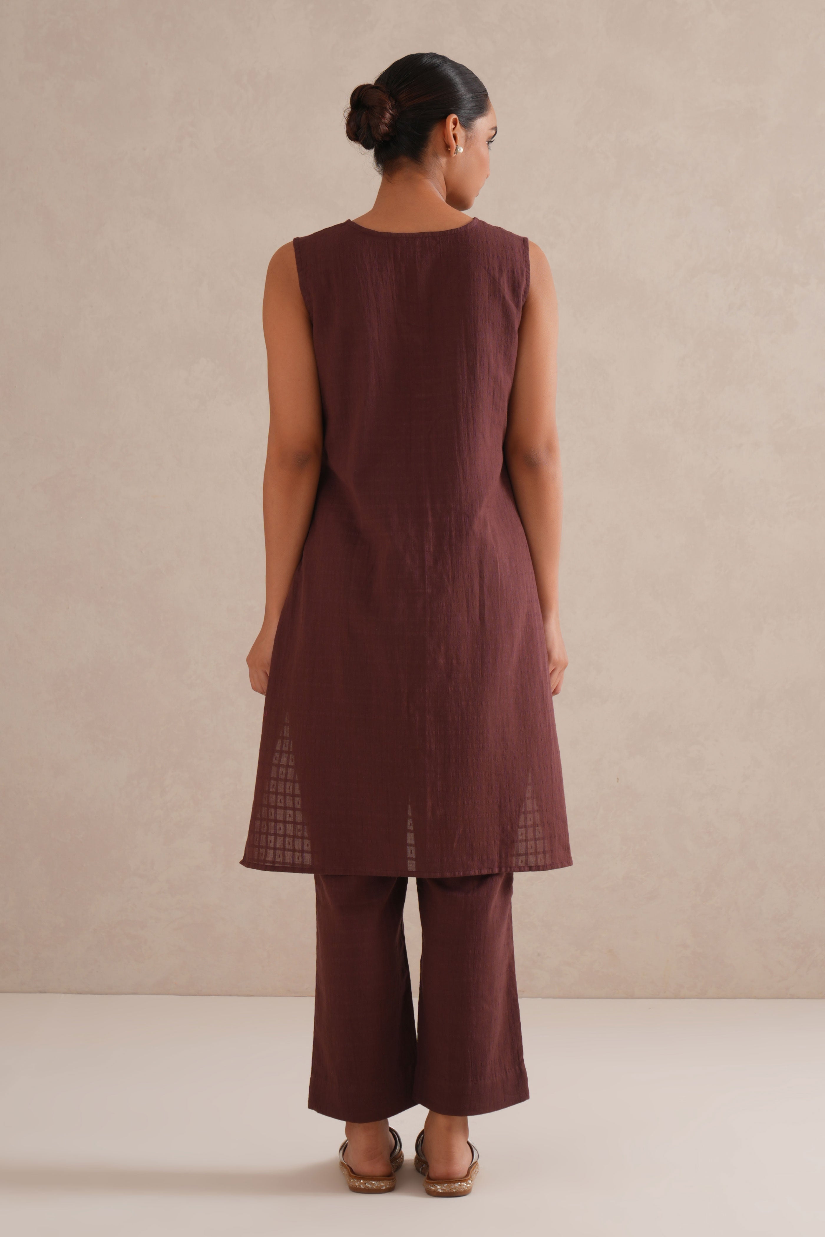 Brown-Stone Checkered Co-Ord Set