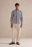 Hand Block Print Striped Shirt