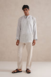 Handloom B&W Striped Kurta Shirt
