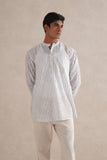 Handloom B&W Striped Kurta Shirt