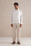 Fine Checkered Cotton White Shirt
