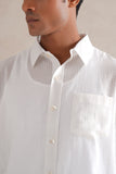 Fine Checkered Cotton White Shirt