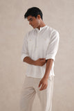 Self Embroidered White Shirt
