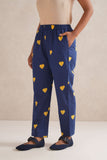 Yellow Hearts Discharge Hand Block Print Cord Set