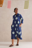 Neela Discharge Hand Block Print Shirt Dress