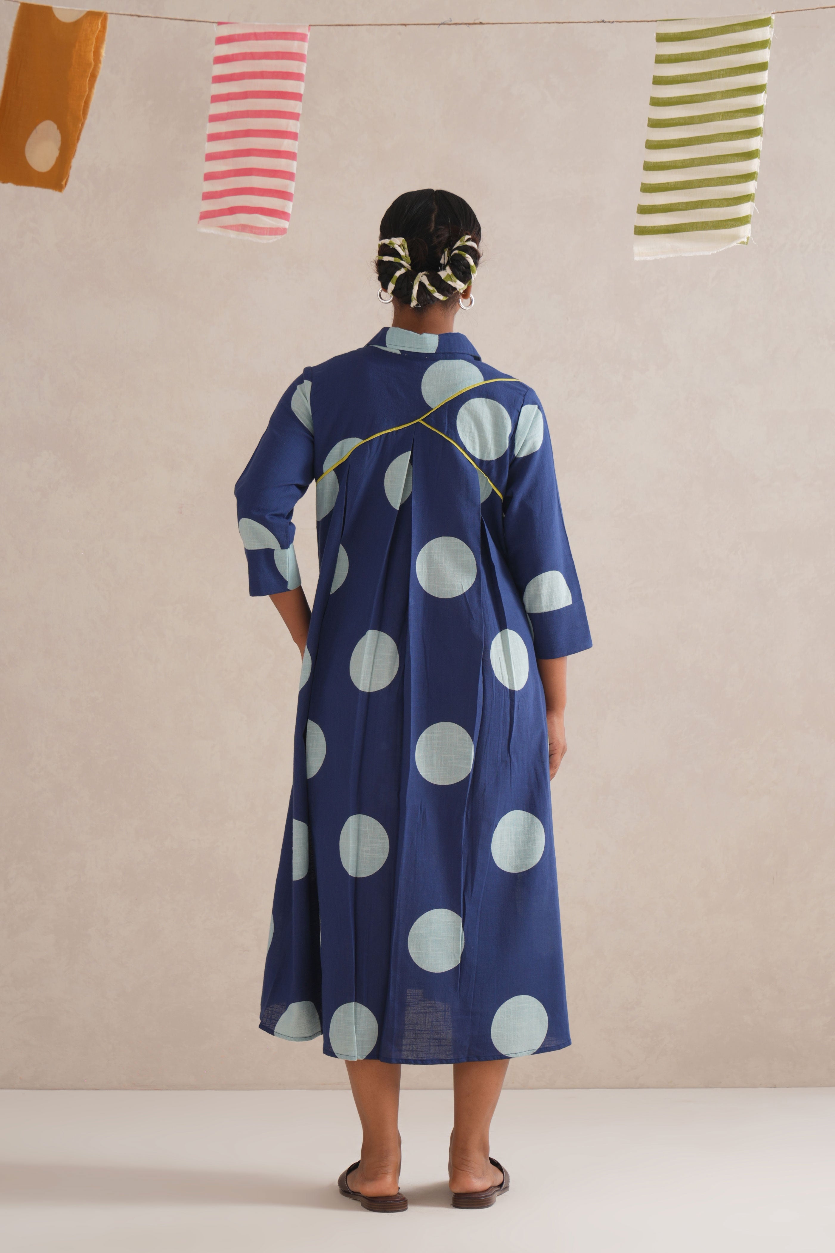 Neela Discharge Hand Block Print Shirt Dress