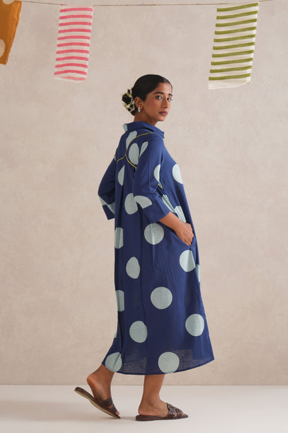 Neela Discharge Hand Block Print Shirt Dress