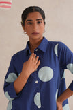 Neela Discharge Hand Block Print Shirt Dress