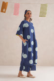 Neela Discharge Block Print Kurta