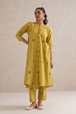 Green Dots Hand Block Print Shirt Dress