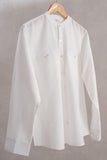 Self Embroidered White Shirt