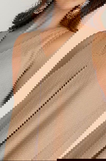 Beige Chevrons Cord-Set - Cyan India