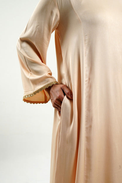 Beige Modal Satin Set - Cyan India