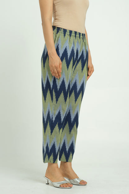 Bue Green handloom Ikat Cord Set