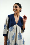 Blue Rose Hand Block Print Dress - Cyan India