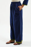 Blue cotton Cord-Set with lace work - Cyan India