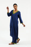 Blue cotton kurta with lace work - Cyan India