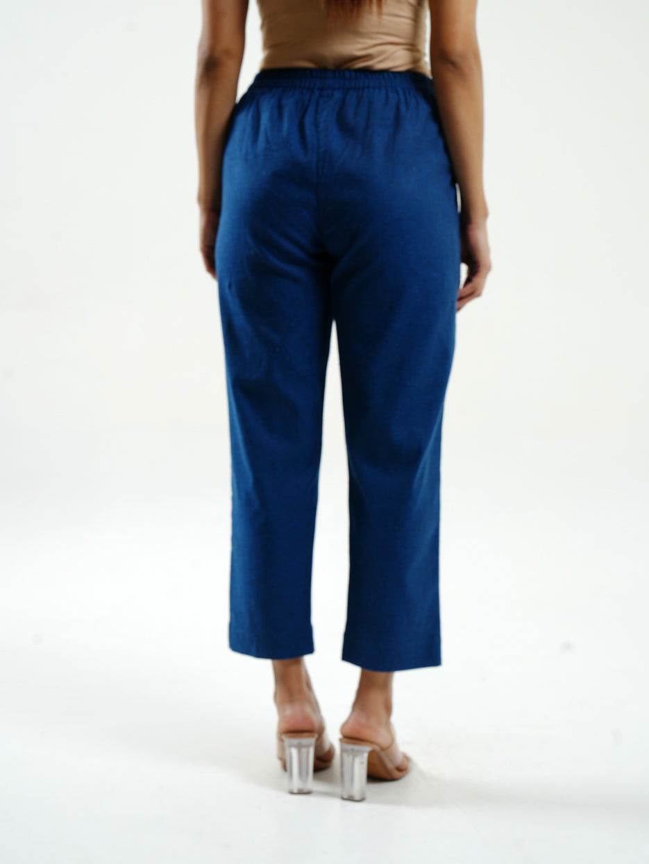 Blue cotton pants - Cyan India