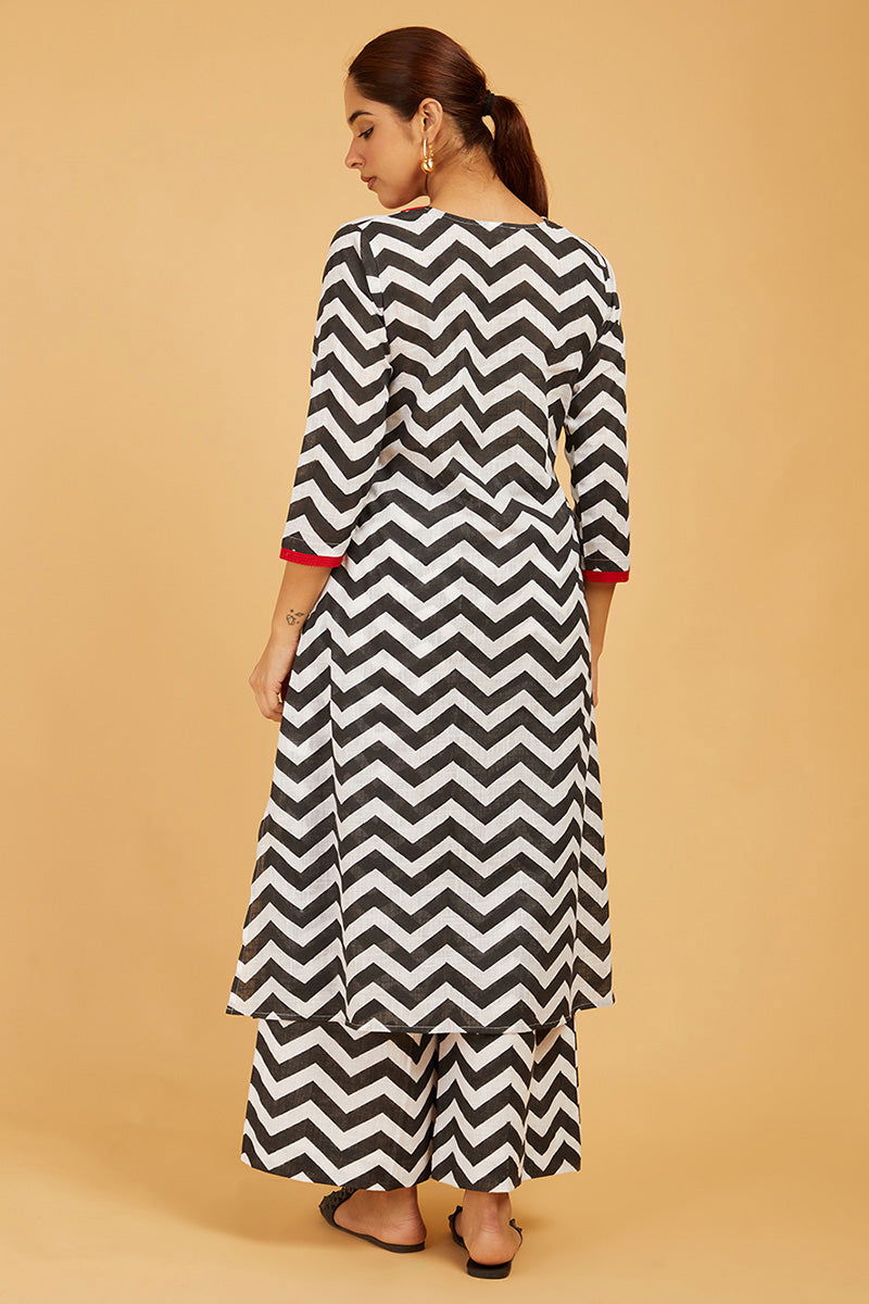 Bold Chevrons Cord-Set - Cyan India