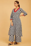 Bold Chevrons Cord-Set - Cyan India