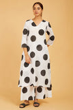Bold Polka Dots Cord-Set (with slip) - Cyan India