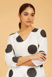 Bold Polka Dots Cord-Set (with slip) - Cyan India