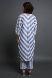 Bold Stripe Patchwork Tunic - Cyan India