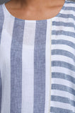 Bold Stripe Patchwork Tunic - Cyan India