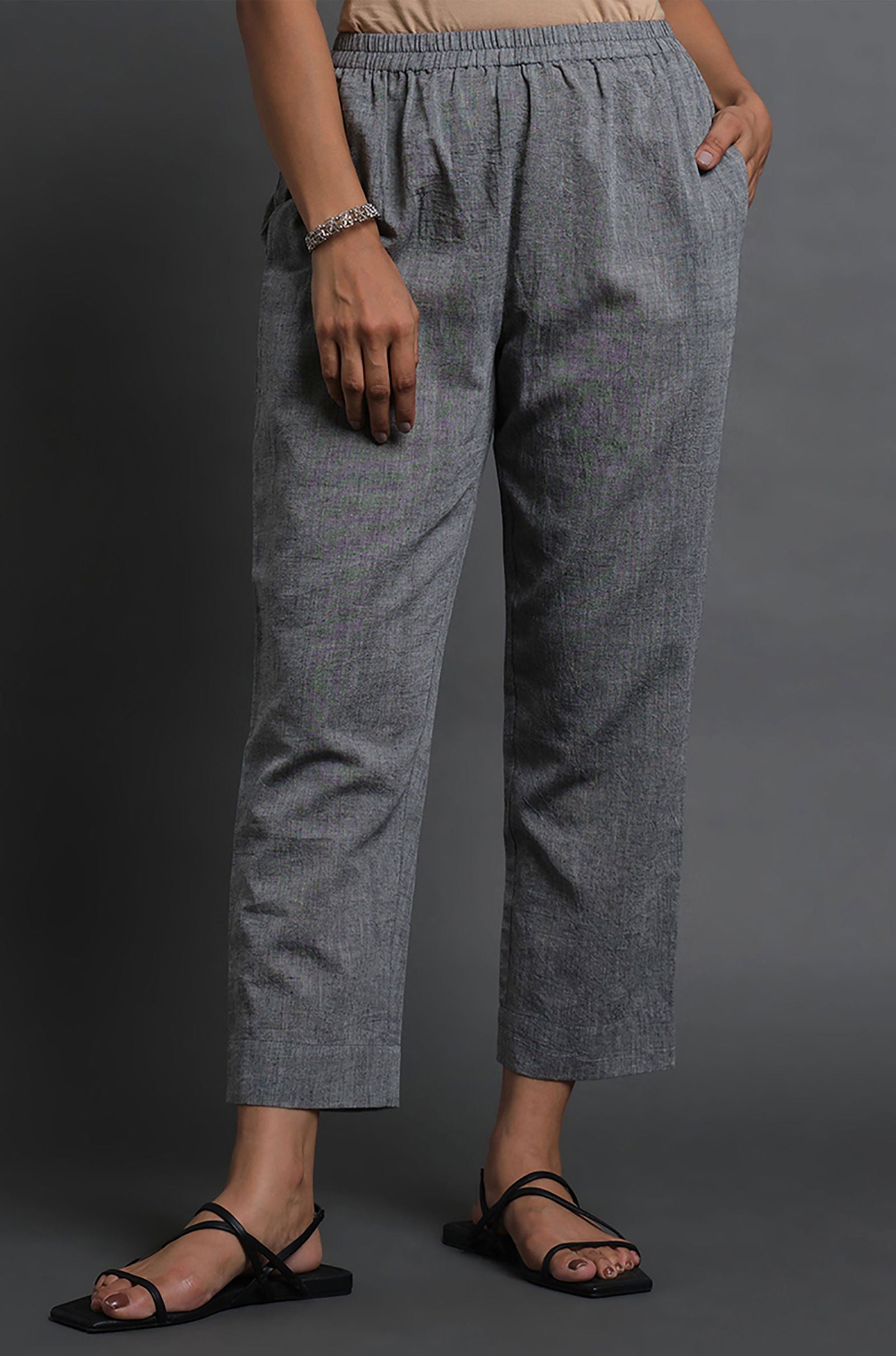 Chambray Pants - Cyan India