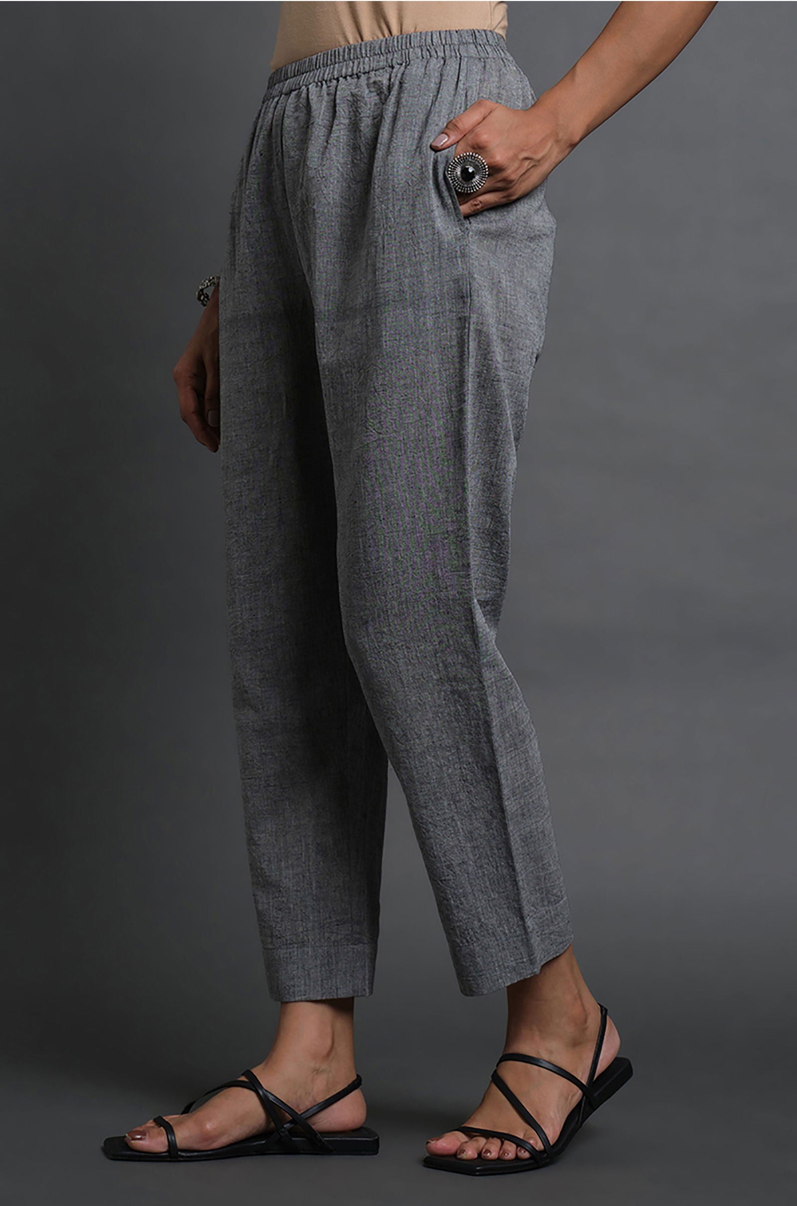 Chambray Pants - Cyan India