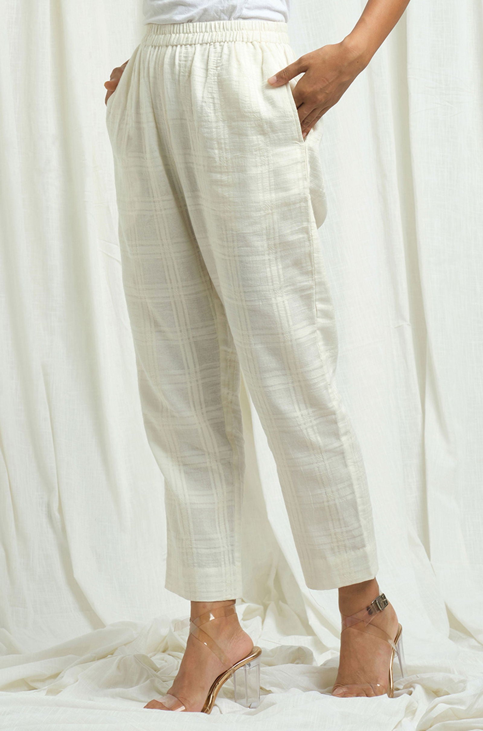 Checkered Pants with Lining - Cyan India