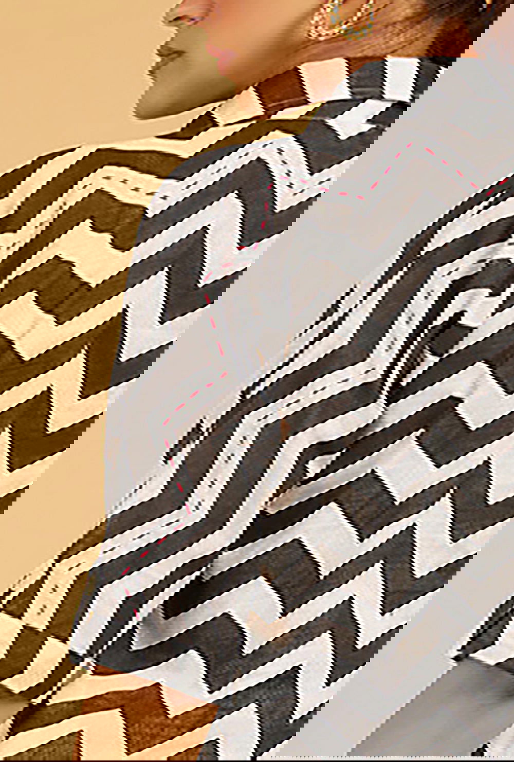 Chevron Block Print Shirt - Cyan India