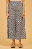 Chevrons Block-Print Palazzo - Cyan India