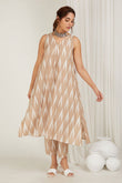 Classic Beige Ikat Kurta - Cyan India