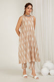Classic Beige Ikat Kurta - Cyan India