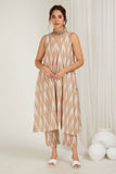 Classic Beige Ikat Kurta - Cyan India