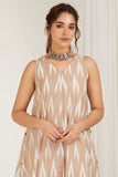 Classic Beige Ikat Kurta - Cyan India