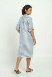 Classic Blue Striped Dress - Cyan India