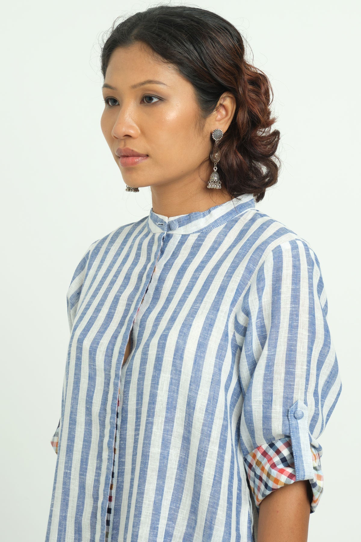 Classic Blue Striped Dress - Cyan India