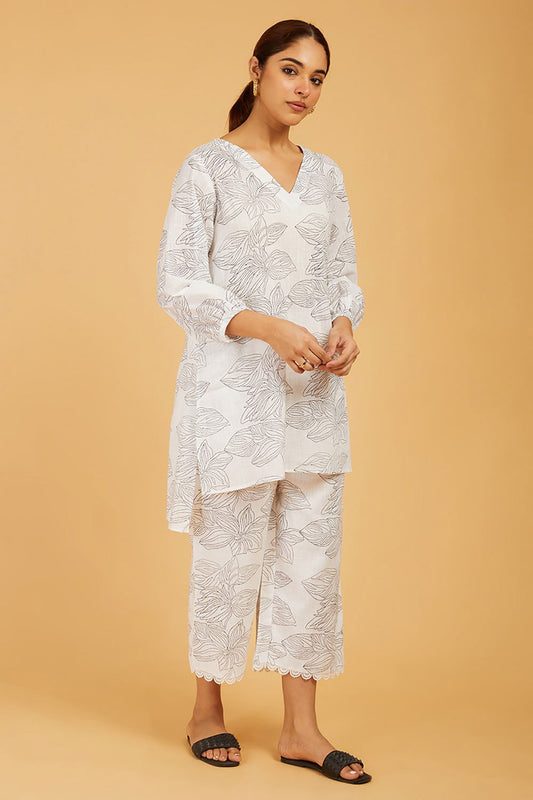 Classic Cord-set with Short Length Palazzo - Cyan India
