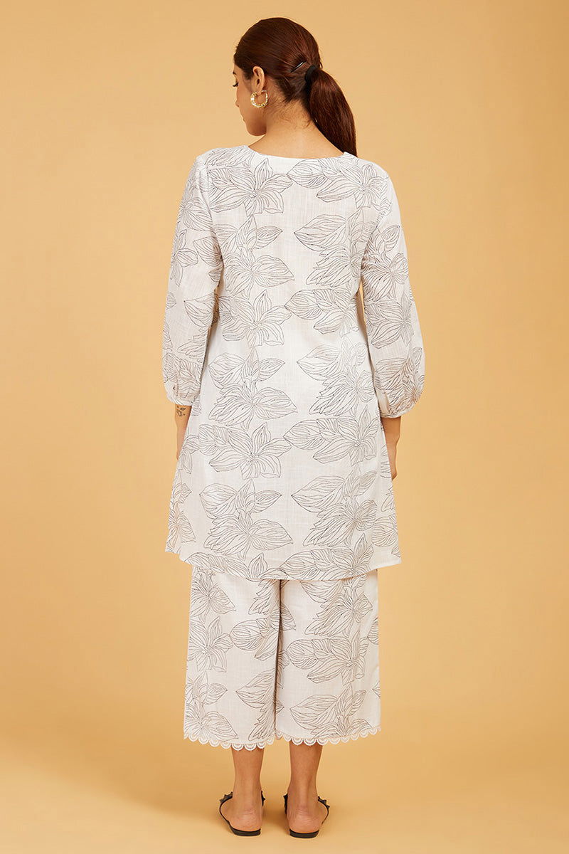 Classic Cord-set with Short Length Palazzo - Cyan India