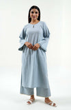 Classic Powder Blue Cotton Kurta - Cyan India